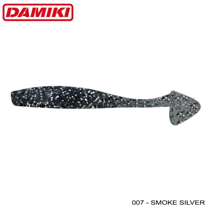 Damiki Jumble Shad 10.2CM (4 inch), 007 (Smoke Silver) - imagine 2