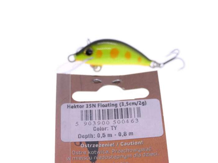 Gloog Hektor 35N, 3.5cm, 2gr (Floating), TY (Tiger Yellow) - imagine 4
