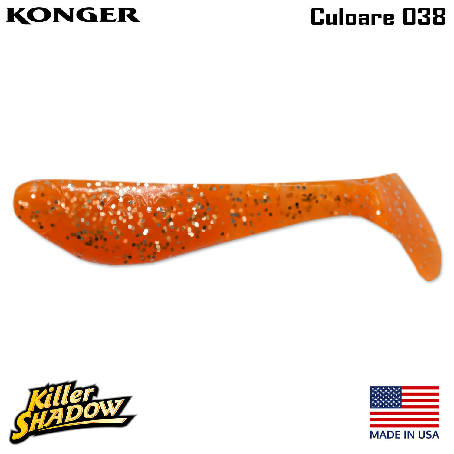 038-logo Konger Killer Shadow 5.5CM, culoare 038 (5buc/plic)