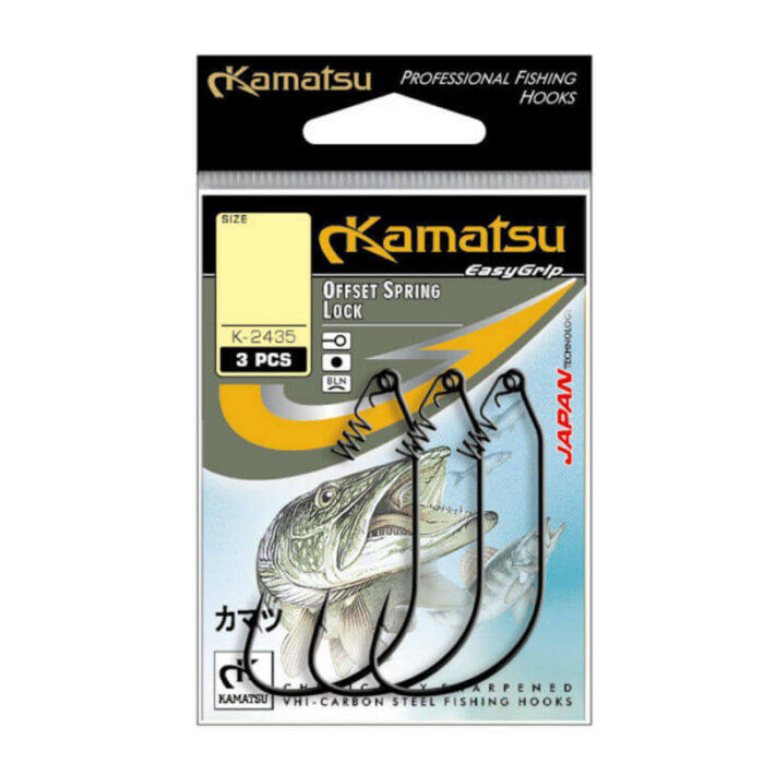 Kamatsu Carlig Offset cu arc Sping Lock K-2435, marime 1/0 (3buc/plic) - imagine 3