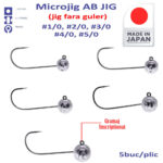 M.Hooks MicroJig Bila marimi intre 1/0 si 5/0, gramaj inscriptionat (5buc/plic)