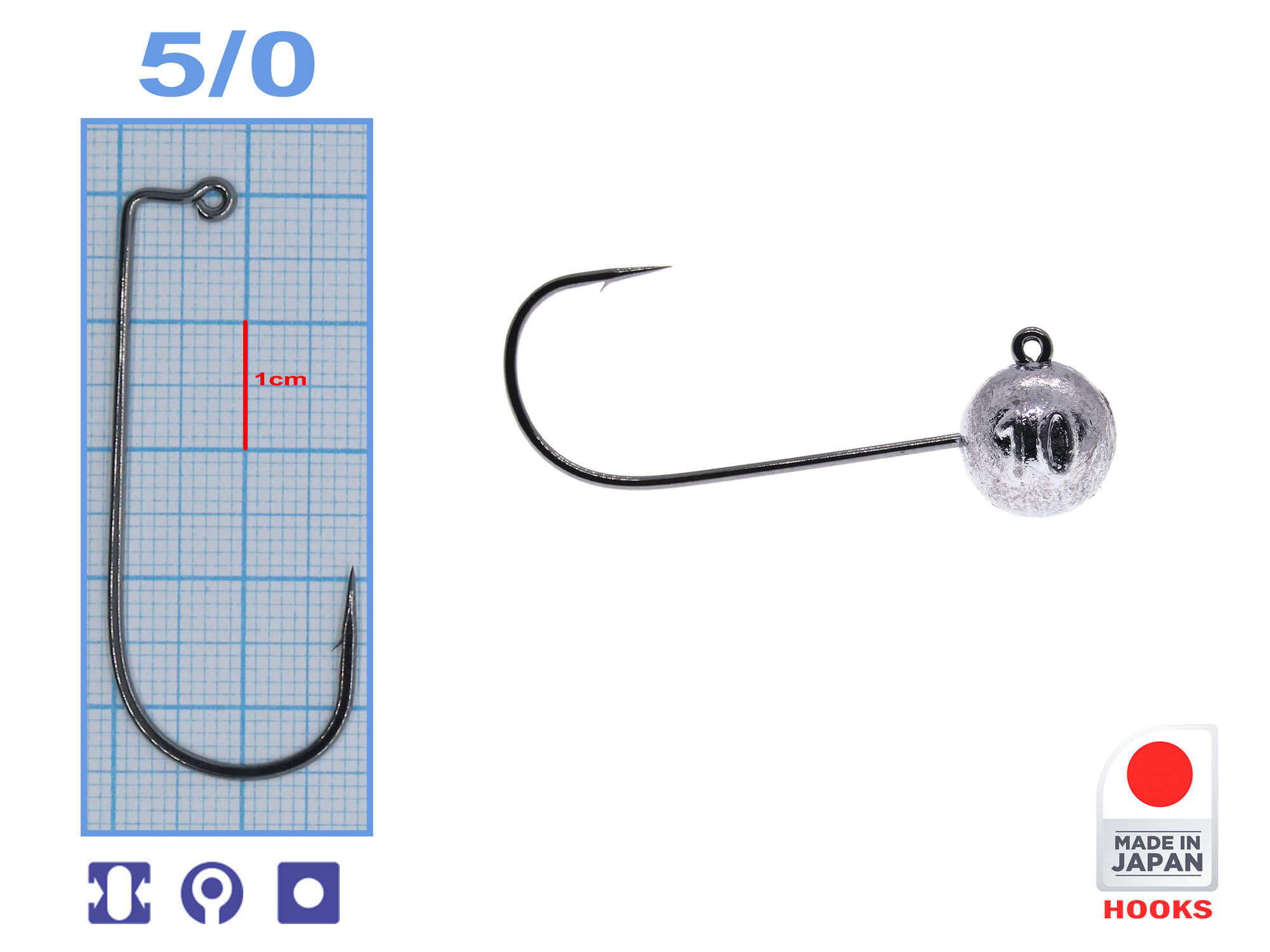 M-MJIG50-10 M.Hooks MicroJig Bila, marime 5/0, 10gr (5buc/plic)