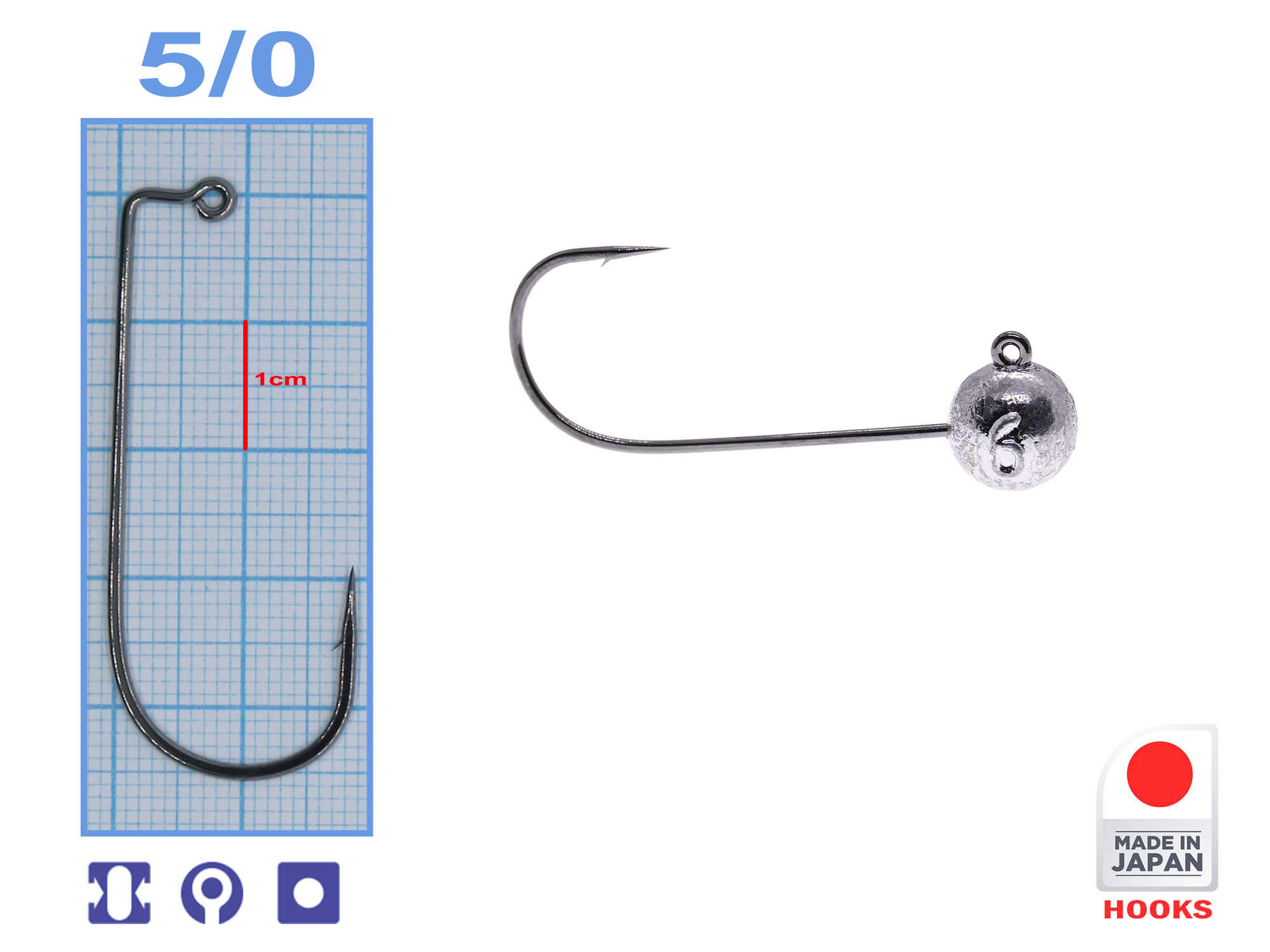 M-MJIG50-6 M.Hooks MicroJig Bila, marime 5/0, 6gr (5buc/plic)