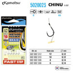 Kamatsu carlige pentru Method Feeder + Fast Stop model Chinu legate cu fir textil 10cm (5buc/plic)