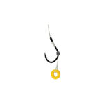 Kamatsu carlige legate cu fir textil 10cm pentru Method Feeder + Silicone Ring, model Iseama #10 (5buc/plic) - imagine 2