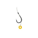 Kamatsu carlige legate cu fir textil 10cm pentru Method Feeder + Silicone Ring, model Chinu #6 (5buc/plic) - imagine 2