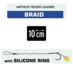 Kamatsu carlige legate cu fir textil 10cm pentru Method Feeder + Silicone Ring, model Iseama #10 (5buc/plic) - imagine 3