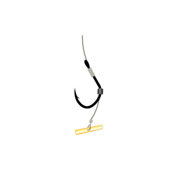 Kamatsu carlige Iseama legate cu fir monofilament 10cm pentru Method Feeder + Fast Stop, #6 (5buc/plic) - imagine 2