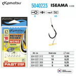 Kamatsu carlige Iseama legate cu fir monofilament 10cm pentru Method Feeder + Fast Stop, #6 (5buc/plic)