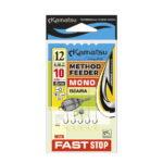 Kamatsu carlige Iseama legate cu fir monofilament 10cm pentru Method Feeder + Fast Stop, #6 (5buc/plic) - imagine 4