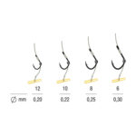 Kamatsu carlige Iseama legate cu fir monofilament 10cm pentru Method Feeder + Fast Stop, #6 (5buc/plic) - imagine 5