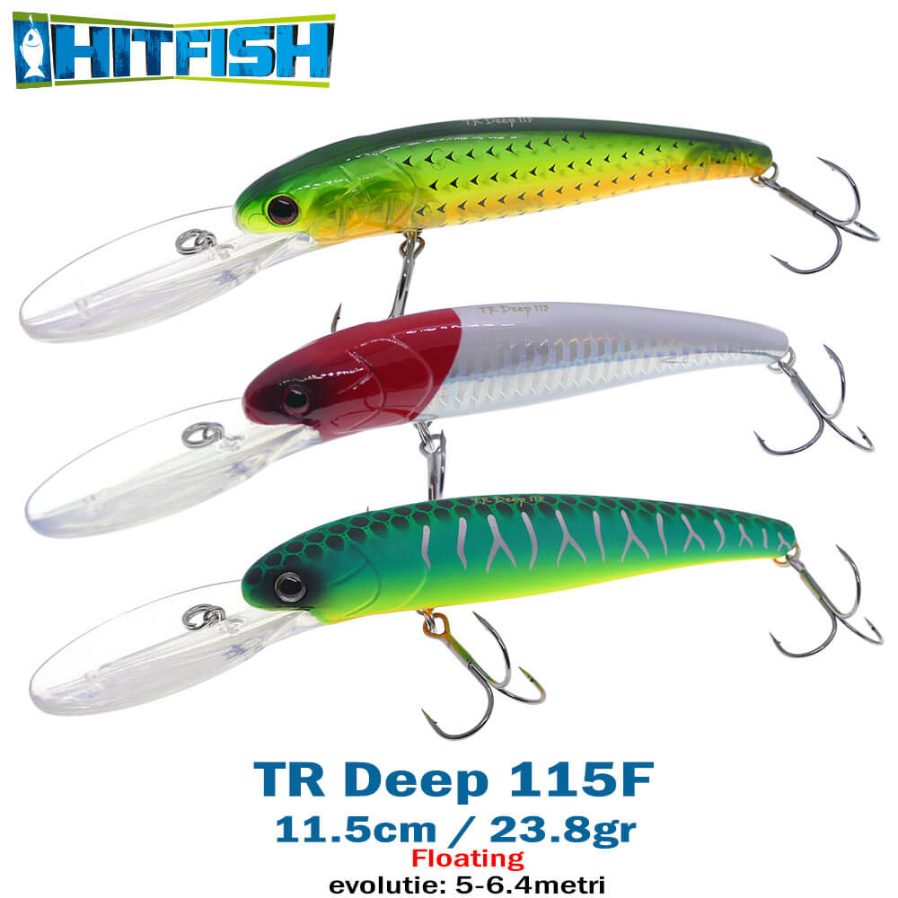 HFTR115-Cover02 Hitfish vobler TR Deep 11.5cm, 23.8gr, Floating, pentru pescuitul la trena, evolutie 5-6.4m - imagine 1