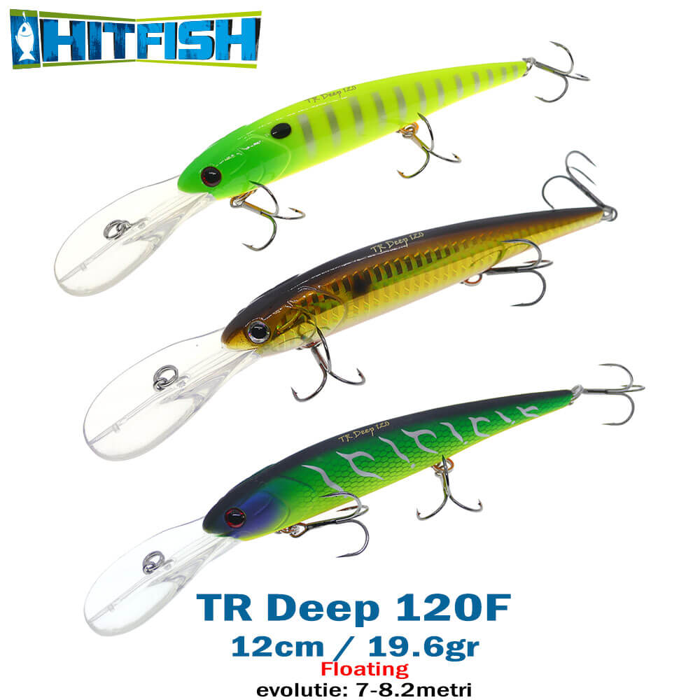 HFTR120-Cover02 Hitfish vobler TR Deep 12cm, 19.5gr, Floating, pentru pescuitul la trena, evolutie 7-8.2m - imagine 1
