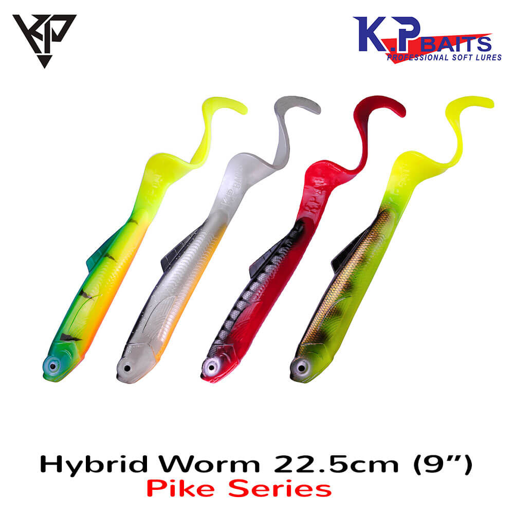 KPHW9-Cover KP Baits Hybrid Worm Pike Series 22.5CM (9 inch) / 75gr, 1buc/bulk - imagine 1